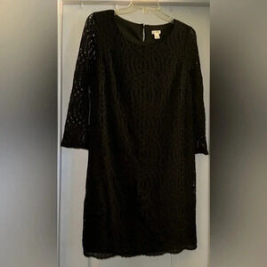 J. Crew Lined Lace 3/4 sleeve Dress